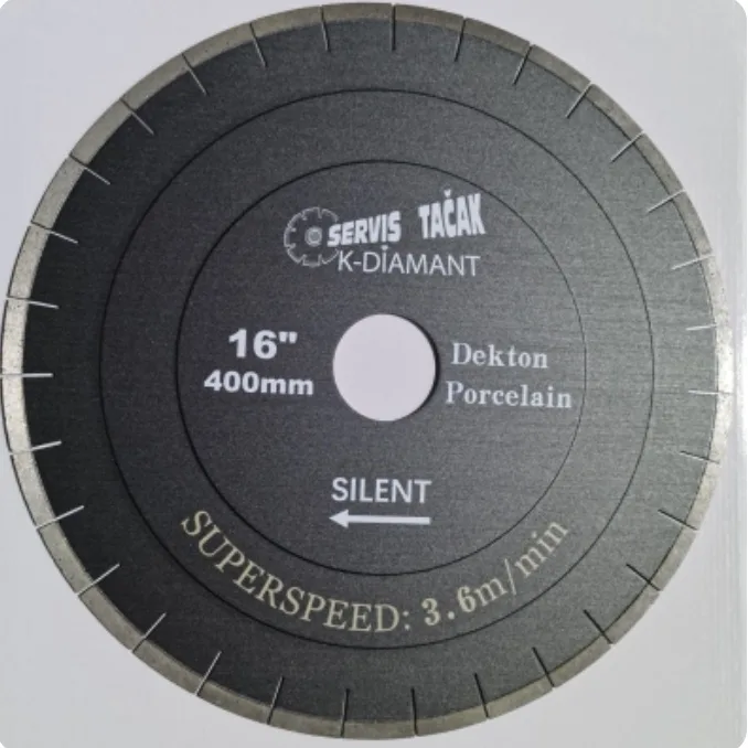 SERVIS TAČAK K-DIAMANT diamond blade 16" / 400 mm marked Dekton Porcelain, Silent and Superspeed 3.6 m/min